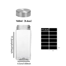 12/24pcs Plastic Spice Jars With Lids, 5.6oz Spice Containers With Labels & Marker, Seasoning Storage Set With Spice Bottle Caps, For Spice Racks, Cabinets, Drawers, Hand Wash Recommended - Multicolor - View 5