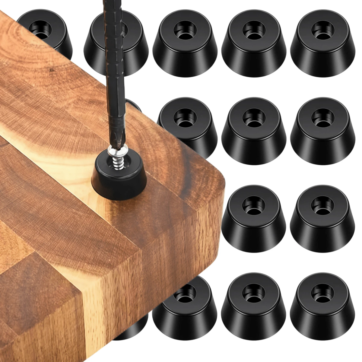 12pcs Round Furniture Pads, Riser Pads, Anti-Slip Pads To Increase Stability Of Furniture Base, Wear-Resistant, Suitable For Furniture, Cutting Boards, Cabinets, Speakers, Tables - 12Pcs - View 1
