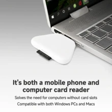三合一磁吸读卡器，多功能USB/Lightning/Type-C三种接口，兼容SD/TF卡和USB3.0，适用于、Type-C、USB、电脑、相机、安卓设备、平板电脑，支持SD/TF OTG功能 - 查看 3