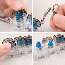Keyboard Fidget Toy For Adults Fidget Keyboard Clicker Toys With LED Lights Keychain Stress Relief For Anxiety Decompression - 黑色 - 查看 3