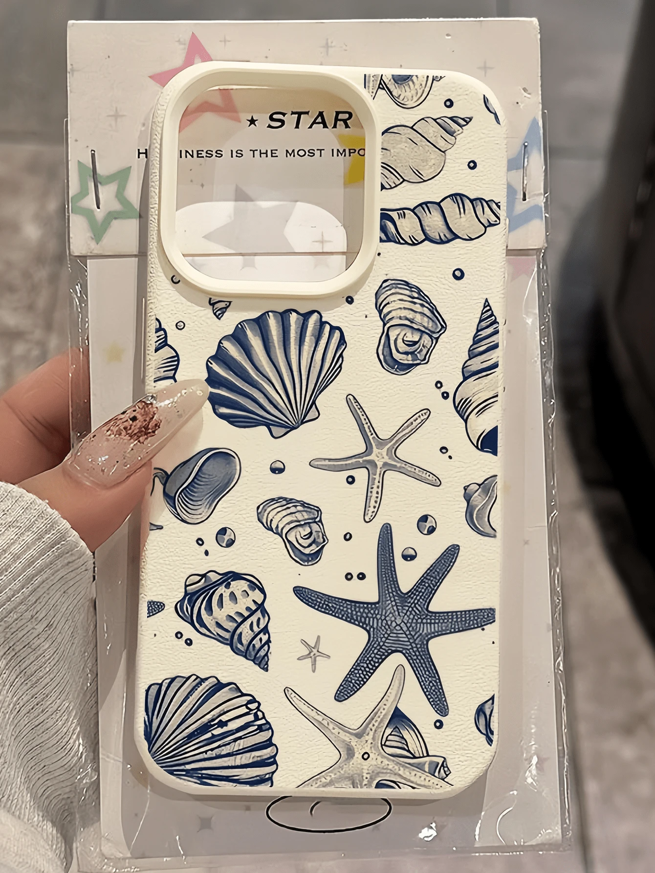 1 pieza Funda de teléfono suave de TPU con diseño de concha de mar blanca, diseño minimalista, compatible con Apple 17, 16, 15, 14, 13, 12, 11 Pro Max, Air y Series - Multicolor - Ver 1