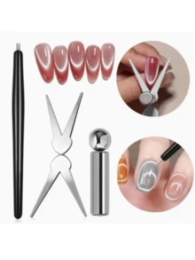 4件套美甲工具套装，美甲师必备 - 銀色 - 查看 1