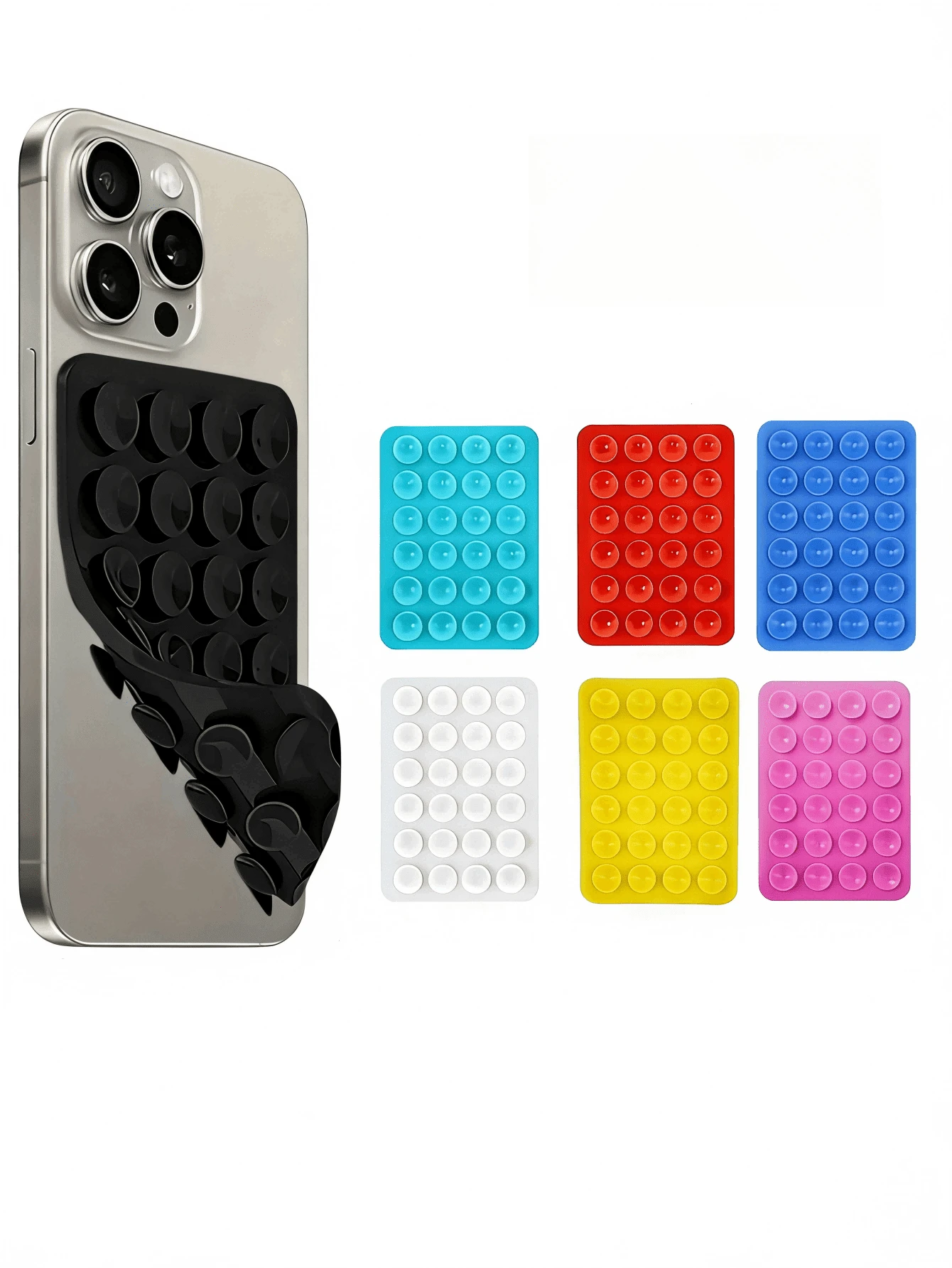 Cốc hút silicon hai mặt đa năng, miếng hút siêu dính, đồ dùng tiệc tùng, thích hợp làm giá đỡ điện thoại, giá đỡ trên bảng điều khiển ô tô, kính cửa sổ, máy tính bảng, giá đỡ GPS, đồ dùng gia đình. - Nhiều màu - Xem 1