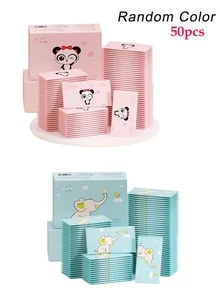 100pcs Individually Wrapped Portable Disposable Cleaning Wipes (Random Color) Suitable For Parties, Daily Use, Travel - A - View 9