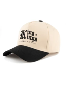 A "KING"復古刺繡卡車帽 男士帽子,四季春夏季秋冬可穿戴可調節式帽帶 - 均碼 - 查看 4