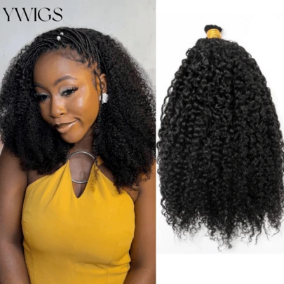 Y WIGS Tóc giả bện xoắn chặt, 100% tóc người nguyên chất chưa qua xử lý, nhiều kết cấu, kiểu tóc xoăn bồng bềnh phong cách Boho, màu tự nhiên, dài 14-22 inch, 100g. Bền chắc, mềm mại, thích hợp cho lễ tốt nghiệp, kỷ niệm, ngày lễ, lễ hội âm nhạc, đám cưới, sử dụng hàng ngày, dạ hội, thể thao, Halloween, Ngày của Mẹ và Ngày Valentine.
