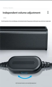 HP WS10 Speaker Modern Style Metal Long Strip Speaker Heavy Bass Audio Computer Cellphone TV Laptop Surround Sound Home Powerful Volume Speaker Original HP Speaker - View 10