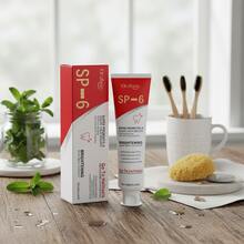 Pasta Dental Blanqueadora con Probióticos SP-6 120g, Blanqueamiento Dental Efectivo, Elimina Manchas de Café, Té y Tabaco, Aliento Fresco Duradero, Protege Encías y Previene Caries, Formula Suave Sin Irritación, Ideal para Hombres, Mujeres y Familias Mexicanas que Buscan Dientes Blancos y Aliento Limpio - Menta - Ver 9