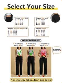 Pantalones rectos de unicolor versátiles y de moda para primavera - Negro-1 - Ver 9
