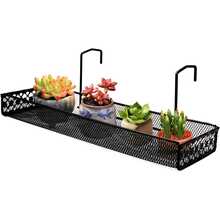 户外金属框架，用于悬挂多肉植物盆栽，小型花盆架，适合阳台或门廊栏杆——多肉植物种植的必备配件，完美装饰阳台、花园或露台。 - 2PCS - 查看 5