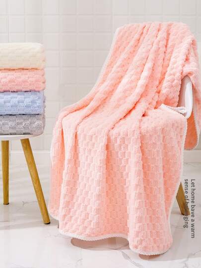 Plush, Thick Polyester Coral Fleece High Absorbency Towel, Premium Large Bath Towel, Super Soft & Skin-Friendly, Strong Water Absorption, Suitable For Home Bathroom, Hotel, Spa, Gym, Beach, Adult Soft Absorbent Face Towel, Couples Home Bath Towel, Ultra-Fine Fiber Thick Bath Towel, Multiple Colors Available