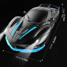 1:18 Scale Remote Control Car, High-Speed Drift Racing Car With Bright LED Lights, Non-Slip Rubber Tires, Electric Toy Car For Indoor And Outdoor Use, Birthday Gift For Boys - Multicolor - View 5