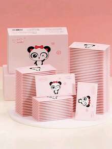 100pcs Individually Wrapped Portable Disposable Cleaning Wipes (Random Color) Suitable For Parties, Daily Use, Travel - A - View 2