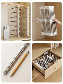(2-7 Daysmust Arrive)2Pcs Magic Pant Rack - Foldable Jeans Hanger, Pants Hangers Space Saving Up To 80% Cloud Ladder Design, Closet Organization And Storage, Foldable Trousers Scarf Hangers Collapsible 7 Layer Jeans Hanger, Coat Rack, Clothes Organizer, Hangers For Clothes, Clothing Rack, Closet Storage, Clothes Hangers, Cloud Ladder Pants Hangers, Pants Hangers Non Slip, Multi-Layer Pants Hanger, Closet Storage Organizer, Clothes Storage, Closet Orginizer, Storage Cabinet, Closet Storage, Closet Orginizer, Storage Bins, Clothing Rack, Under Bed Storage, Multi-Function Storage Rack For Pants, Leggings, Scarves, Ties, Sheets, Storage Container, Wardrobe Organization Dorm Room Essentials Closet Organizers And Storage Hangers For Clothes, Home Essentials Christmas, Room Decor, College Essentials, House Essentials, Household Items - Nhiều màu - Xem 9