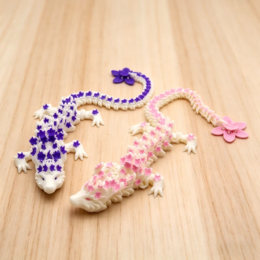 3D打印可动樱花龙玩偶,儿童益智减压毛绒玩具,逼真动物模型装饰礼品 - 櫻花龍 - 查看 1