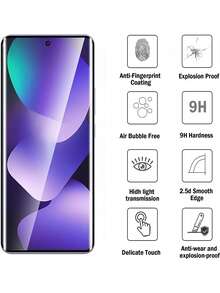 Android Phone Screen Protector 2pcs 3D Curved Ultra HD Tempered Glass Film 9H Hardness Explosion-Proof Scratch Resistant Phone Screen Protector Compatible With Motorola/One Plus/Compatible With Tecno Various Curved Surface Models With Smooth Touch Automatic Adsorption Support Fingerprint Recognition Friendly Shell Mother's Day Gift - Clear - View 7
