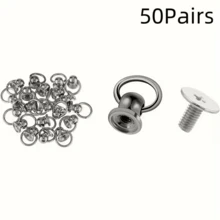20/30/50Pairs Round Tip Rivets With Pull Ring, Phone Case Accessories Decorative Nails, Doll Hanging Rings, Leather Rivet Kit, DIY Accessories Screws And Rivets, Used For Leather Craft Wallets, Phone Cases, Handbags, Clothes, Etc. - Multicolor - View 23