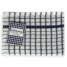 Terry Check Tea Towels - 100% Cotton - Blue - View 2