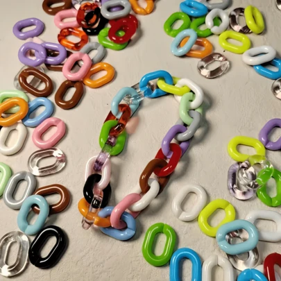 101/60/10 Gói 20 móc khóa dây chuyền acrylic 14mm màu ngẫu nhiên, nhiều màu sắc, dùng làm móc chìa khóa, mặt dây chuyền túi xách, phụ kiện trang sức tự làm. Dùng cho bộ dụng cụ làm trang sức.