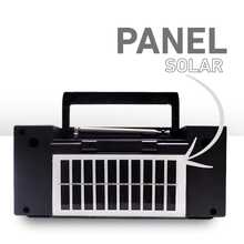 Radio FM/AM portátil con bocina Bluetooth de alta potencia 5W*2, sonido estéreo claro y potente, diseño compacto y resistente ideal para exteriores, incluye luz LED integrada para iluminación nocturna, panel solar para carga ecológica en cualquier lugar, batería recargable de larga duración, conectividad inalámbrica estable, perfecta para viajes, camping, emergencias y uso diario, multifuncional, moderna y práctica para disfrutar tu música favorita en todo momento y lugar sin interrupciones - Ver 6