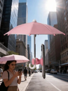 1/2pcs Creative Cute Fist / Pig Shaped Suction Cup Phone Holder, UV Protection Phone Umbrella - Universal Adjustable Cute Holder With Cute Suction Cup, Outdoor Anti-Glare Phone Sunshade, Outdoor Anti-Glare Holder Sunshade, Travel Essential Suitable For Car, Beach, Travel And More Scenarios, Practical Item For Travel Photography And Navigation. - A - View 2