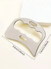 Bộ dụng cụ massage Gua Sha bằng thép không gỉ (1/2 món), máy massage cơ thể toàn thân, dụng cụ massage thư giãn da, dùng được cho cả nam và nữ. - Bạc - Xem 9