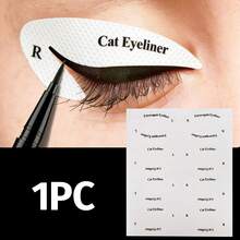 64 piezas Juego profesional de plantillas para sombras de ojos y delineador, hecho de tela no tejida, 4 estilos, incluye herramientas de maquillaje para sombras de ojos y delineador - Juego de plantillas de maquillaje de tela no tejida, adecuado para diversos maquillajes de ojos, sombras de ojos, maquillaje de escenario, regalos, viajes, uso diario, artículos esenciales de viaje - Multicolor - Ver 7