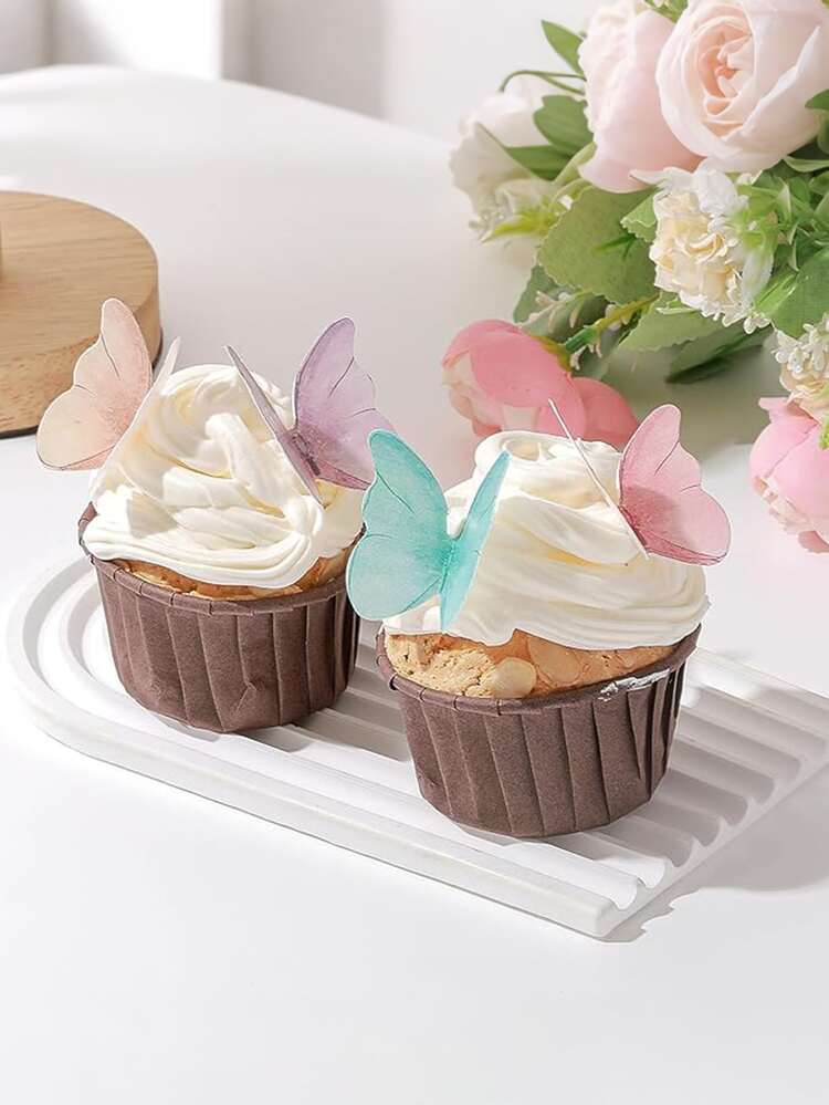 Bộ 48/24 con bướm giấy 3D trang trí bánh kem và cupcake, phụ kiện trang trí bánh hình bướm nhiều màu sắc, trang trí bánh sinh nhật chủ đề cổ tích hình bướm, phù hợp cho đám cưới, tiệc mừng em bé, tiệc sinh nhật, mùa xuân/hè. - Nhiều màu - Xem 5