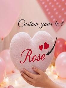 Individuell gestaltbares Herz-förmiges Zierkissen mit eigenem Namen/Text - aus weichem Flanellmaterial, ideal als Valentinstags-Geschenk, personalisiertes Kissen mit Ihrem eigenen Namen, waschbar mit abnehmbarem Innen- und Außenbezug, geeignet für Dekoration, als Geschenk für Freundin, Geburtstag, Muttertag - Verschiedenfarbig - Übersicht 6