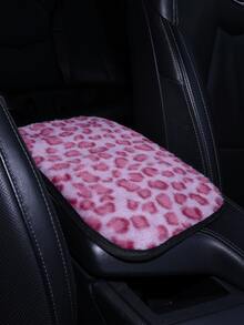 Leopard Velvet Armrest Pad, Anti-Slip Car Center Console Mat, Auto Decor Accessories - Leopard - View 2