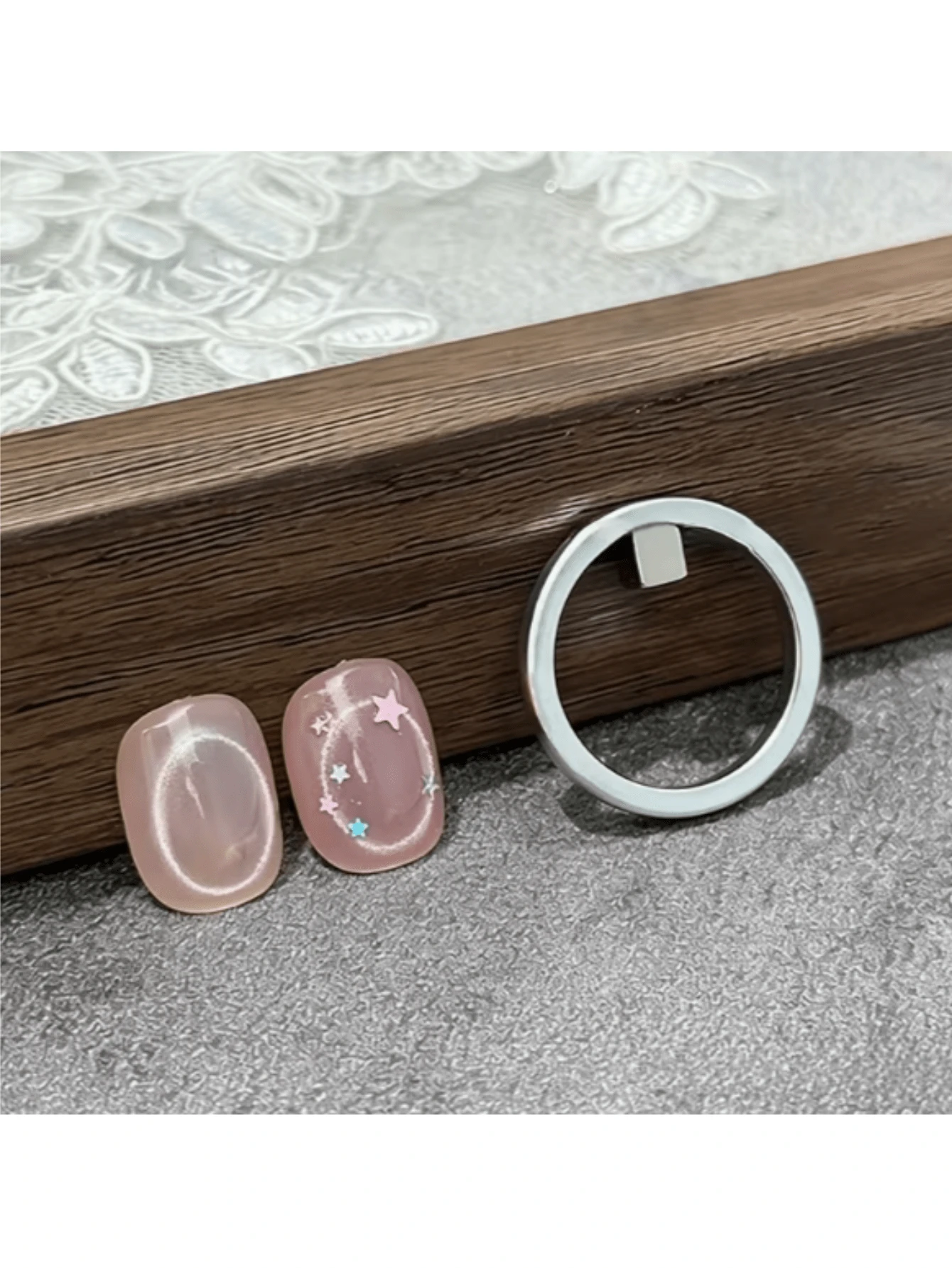 Bộ 3 nam châm rỗng hình mắt mèo bao gồm vòng đa năng, nam châm vuông và các mảnh kim loại - Dụng cụ làm móng nghệ thuật dành cho người mới bắt đầu, dễ dàng tạo hiệu ứng mắt mèo trên móng tay mà không cần kỹ năng. - Bạc - Xem 1