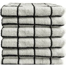 100% Cotton Terry Towelling Tea Towel - Prestige - 黑色格子 - 查看 5