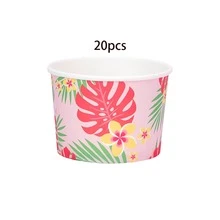 10pcs/20pcs/40pcs/80pcs Tropical Flamingo Ice Cream Paper Cups, 4 Styles Pink, Mint Green, Blue Hawaiian Paper Dessert Cups Suitable For Ice Cream, Sundae, Party Favors, Summer Party And Hawaiian Theme Gathering - Multicolor - View 11