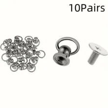 20/30/50Pairs Round Tip Rivets With Pull Ring, Phone Case Accessories Decorative Nails, Doll Hanging Rings, Leather Rivet Kit, DIY Accessories Screws And Rivets, Used For Leather Craft Wallets, Phone Cases, Handbags, Clothes, Etc. - Multicolor - View 14