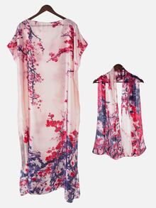 2-pack set med vintage- och elegant blommönster i siden, huvudduk och sjal för kvinnor, mångsidigt för vår/sommar, strand, vardag, solskydd - Multifärgad - Visa 3