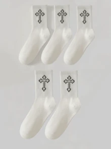 1/2/4/8 paires de chaussettes de sport pour hommes, respirantes et absorbant l'humidité, haute élasticité, design blocs de couleurs rayé, confortable et essentiel, offre à durée limitée, convient pour un port quotidien - Multicolore - Voir 6