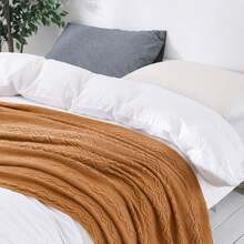 Soft Portable Camping Blanket, Air Conditioning Shawl For Spring & Summer Outdoor Travel - Brown - View 9