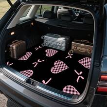1 pieza Alfombra de maletero de coche con diseño de lazo rosa a lunares - Forro de carga resistente a todo tipo de clima con diseño de lazo rosa de moda, protección interior fácil de limpiar, adecuado para la mayoría de vehículos, perfecto para regalos del Día de San Valentín y el Día de la Madre - lazo de lunares - Ver 10