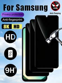 3 Packs Privacy Tempered Glass Screen Protector Compatible With Samsung Galaxy A55 5G, A54, A52, A15, A14, A16, A13, A36, A26 S26 S25 S24 S23 S22 S21 Series Phones, And Other Models, Privacy Screen Protector, Phone Accessories, For Phone Cases. - Black - View 45
