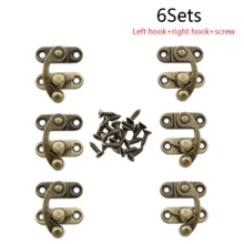 Khóa tay xoay trái và phải màu đồng, móc hợp kim kẽm, kèm hộp đựng trang sức để thay thế ốc vít, hộp dụng cụ, hộp đựng túi xách, hộp trang sức, hộp quà tặng, hộp gỗ, hộp khóa chuông sắt. - nhiều màu - Xem 13