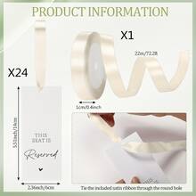 Reserved Seat Sign With Ribbon For Wedding Ceremony, Reserved Seat Marker For Church Pew, Wedding Reserved Seating Sign With Ribbon - Style 1 - View 11