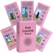 Pink Learning Tarot Cards: 78 Card Rider Waite Inspired Deck With Keywords,Card Games, Perfect For Tarot Beginners, Intuitive Readers, And Daily Practice - Pink - View 2