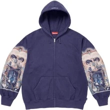 Supreme X Michael Jackson Dangerous Zip Hoodie FW25 | Heavyweight Fleece With Album Art Print, Full-Zip Co-Branded Collector Piece - 藍色 - 查看 1