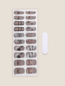 半固化凝胶美甲贴，20片装，持久耐用，沙龙级品质，易于粘贴和卸除，需配合UV灯使用 - 淡紫色 - 查看 3