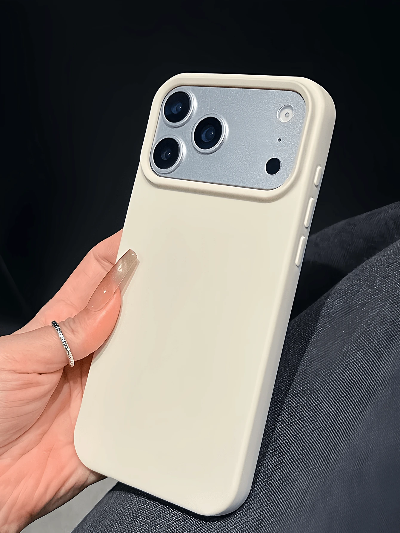 1 chiếc ốp lưng điện thoại TPU màu trắng mờ tối giản chống sốc, phù hợp với Apple 17, 16, 15, 14, 13, 12, 11 Pro Max, Air - trắng - Xem 1