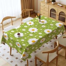 1pc Plaid & Floral Print Tablecloth, Blue Floral Pattern, Suitable For Indoor/Outdoor Party And Home Decor, Rectangular Dining Table Cover - Multicolor - View 23