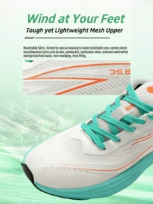 Chaussures de course marathon pour hommes STARNOVO avec technologie de plaque de carbone, tige ultra-légère fine douce confortable et respirante, absorption des chocs facile, chaussures de sport de marathon, chaussures de course de fitness décontractées en fibre de carbone convenant aux adolescents, chaussures de sport décontractées à la mode respirantes antidérapantes et durables avec semelle souple, chaussures de sport classiques (EUR39-46, les chaussures taillent petit, veuillez commander une taille au-dessus de votre taille de chaussure de sport habituelle) - Bleu et Blanc - Voir 5