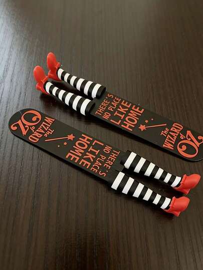 1/2 قطعة إشارة كتاب على شكل ساق ساحرة ذات كعب عالي أحمر، إشارات كتاب على شكل حذاء ياقوتي، هدايا لعشاق الكتب، إشارات كتب فريدة وجميلة مزينة بنص إنجليزي، اكسسوارات DIY إبداعية للقراء وعشاق الكتب