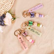 1PC Personalized Butterfly Keychain For Mom, Custom Name Keyring, Cute Aesthetic Boho Keychain, Gift From Daughter, Mother's Day Gift, Birthday Gift For Mom, Custom Cute Bag Charm, Women Keyring Accessories - Multicolor 3 - View 9