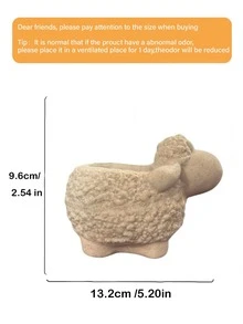 1个可爱绵羊树脂花盆，卡通动物多肉植物盆栽，室内外花园装饰，创意花盆，适用于桌面、窗台、露台、阳台、庭院，乡村农舍家居装饰，送给植物爱好者、园艺爱好者的独特礼物，乔迁之喜 - A - 查看 17
